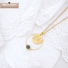 Collier personnalisé avec tourmaline lithothérapie gravé citation souvenir ou message personnel