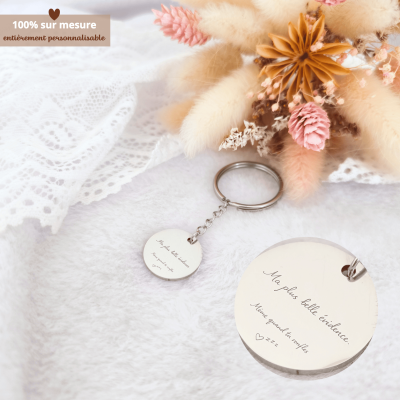 Porte clé message gravé